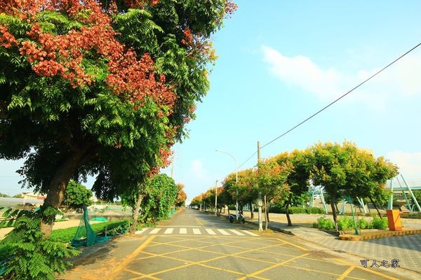 ▲嘉义新港艺术高中空中彩虹跑道。(图/可人之家提供)