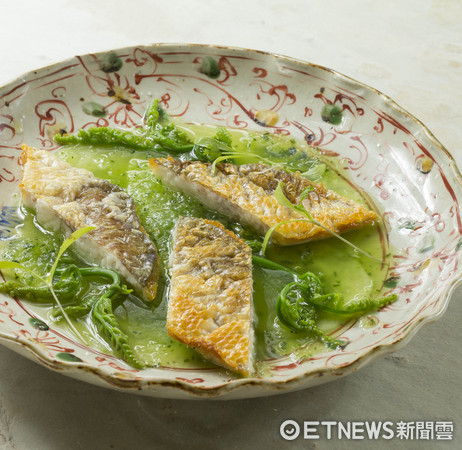 ▲祥云龙吟DEMO料理_夏秋之际 午仔鱼 瓜类。（图／记者黄士原摄）