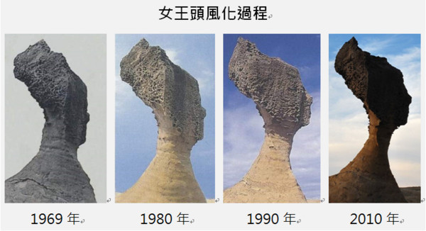 ▲女王头风化过程。(图/北海岸及观音山国家风景区提供)