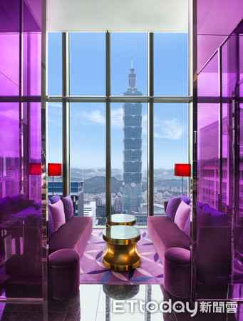 ▲跨年到台北W饭店紫艳酒吧赏台北101景观。(图/台北W饭店提供)