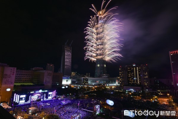 ▲2017台北101跨年烟火。（图／记者李毓康摄）