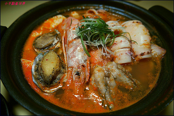 ▲桃园马大叔韩式豆腐海鲜拉面。（图／小不点Paine提供）