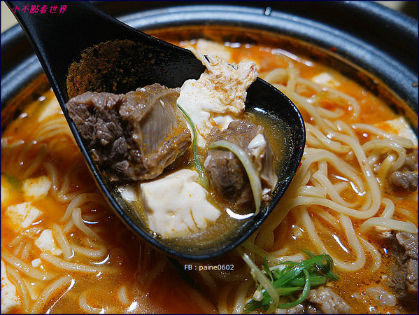 ▲桃园马大叔韩式豆腐海鲜拉面。（图／小不点Paine提供）